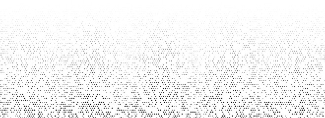 Black dotted noise gradient texture. Fading comic pixel grain pattern. Dissolving grunge particle grid wallpaper. Irregular grain overlay backdrop. Vector stippling speckle halftone background