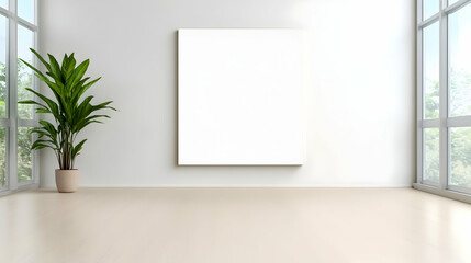 Blank wall mockup in loft interior background, industrial style
