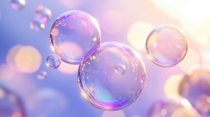 Delicate Soap Bubbles in Hazy Pastel Light - made with Generative AI