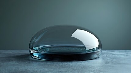 Realistic 3D glass dome illustration, suitable for product displays or protective cover designs.