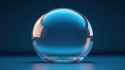 Realistic 3D glass dome illustration, suitable for product displays or protective cover designs.