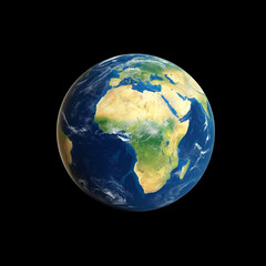 Fototapeta premium View of Earth from space, highlighting the continents of Africa and Europe. Great for educational or environmental projects