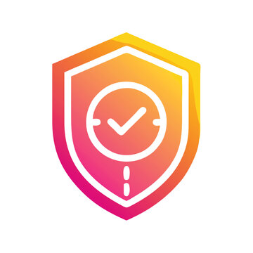 recommend clip art: Gradient Shield Icon with Check Mark, Colorful gradient outline of a shield with a check mark, symbolizing verified security, protection, and safety approval.
                    