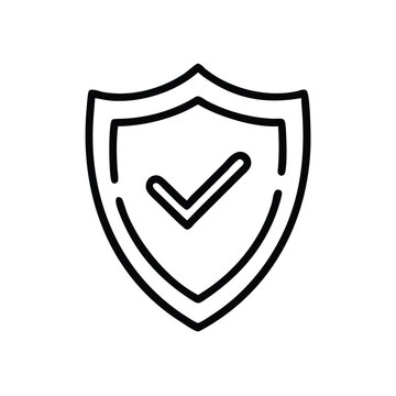 recommend clip art: Shield Icon with Check Mark for Security, Outline icon of a shield with a check mark, symbolizing security, protection, approval, and verified safety.
                    
