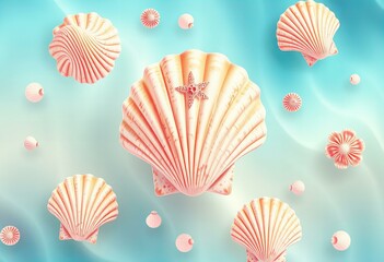 Picture Abstract summer seashell patterns.