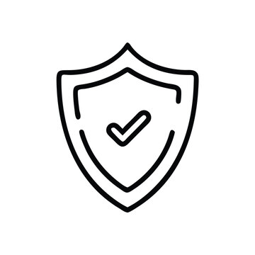 recommend clip art: Shield Icon with Check Mark for Security, Outline icon of a shield with a check mark, symbolizing security, protection, approval, and verified safety.
                    