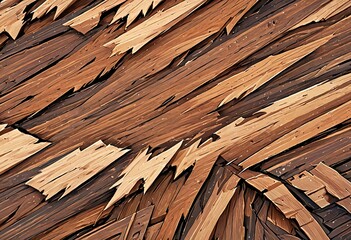 Picture Abstract wooden design with a mix of smooth and jagged edges