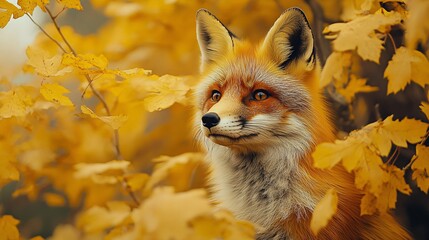 Fototapeta premium Capture the essence of autumn with a minimalistic fox headshot