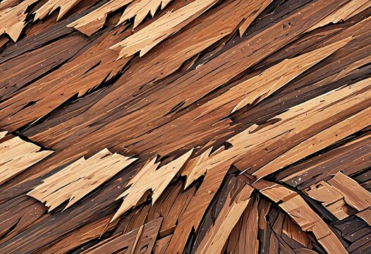 Picture Abstract wooden design with a mix of smooth and jagged edges