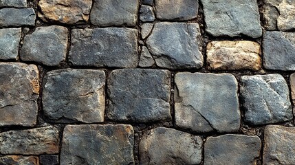 Fototapeta premium Seamless flagstone paving texture in grey and beige creates a realistic pavement surface.