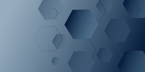 Abstract technology background with hexagons. modern geometric hexagon shape Poster, wallpaper, Landing page. geometric hexagonal, triangle, shape. Vector illustration. can be used in cover design.