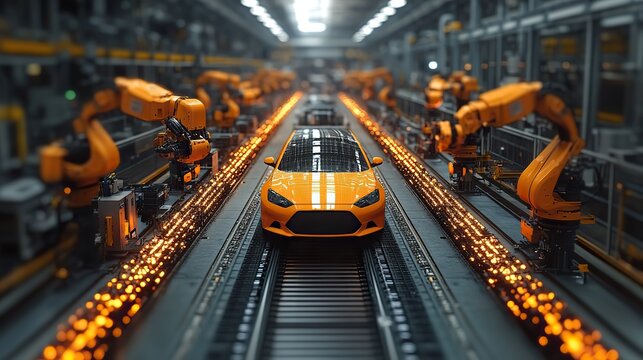 Smart industry concept, highlighting automation and data exchange in modern manufacturing.