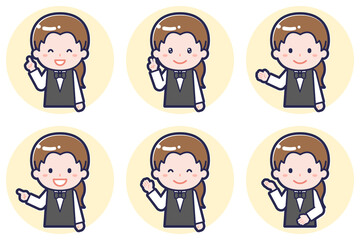 ウェイトレスのポーズセット_03