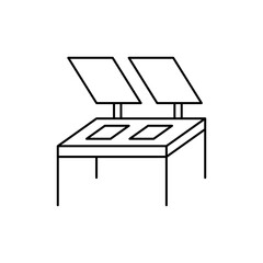 Manual screen printing table icon outline