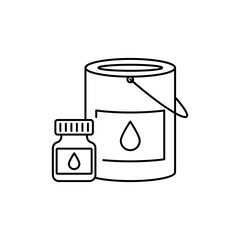Outline icon of screen printing ink with several sizes