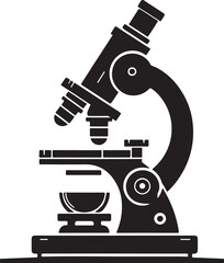 scientific microscope icon silhouette design vector art illustration.