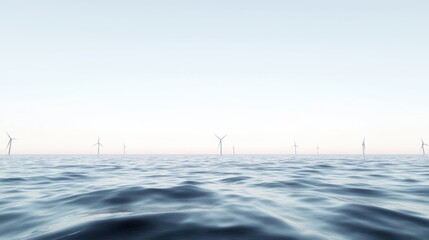 An image of wind turbines in the ocean.