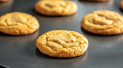 Freshly baked chocolate chip cookies, close-up.