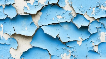 Obraz premium Peeling blue paint on a wall. Abstract background and texture for design.