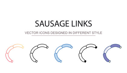 Sausage Links icon design with white background stock illustration