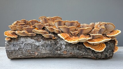 Close-Up of Fungi on a Log