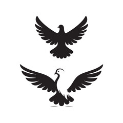 Obraz premium Silhouette set of dove