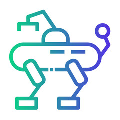 robot dog Line Gradient Icon