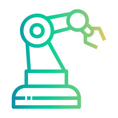 robotic arm Line Gradient Icon