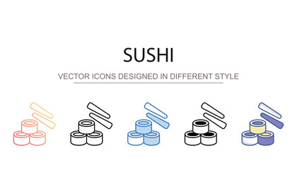 Sushi icon design with white background stock illustration