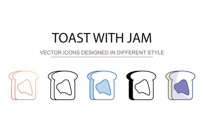 Toast With Jam icon design with white background stock illustration