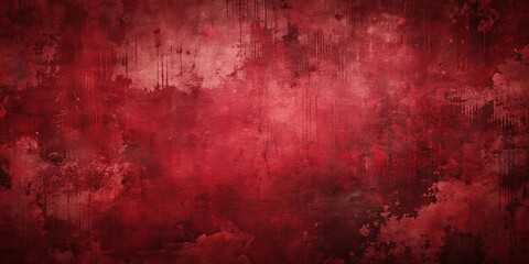 Obraz premium A Crimson Canvas of Time's Eerie Whispers, a Deep Red Wall Emblazoned with Echoes of the Past