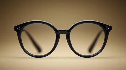 Vector illustration of geeky eyeglasses, showcasing black-framed spectacles in a realistic icon design.