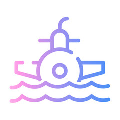 submarine Line Gradient Icon