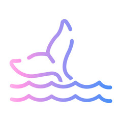 whale tail Line Gradient Icon