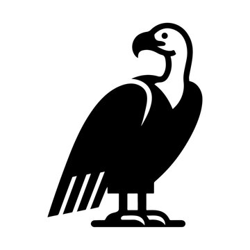 recommend clip art: Black silhouette vulture bird animal sitting vector icon design