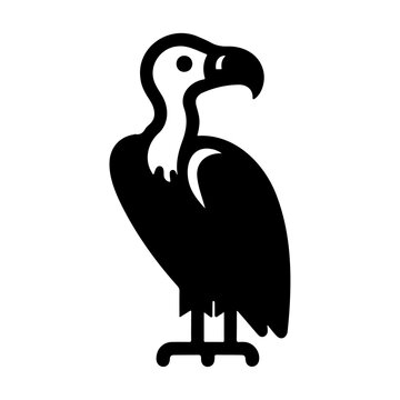 recommend clip art: Black silhouette vulture bird animal sitting vector icon design