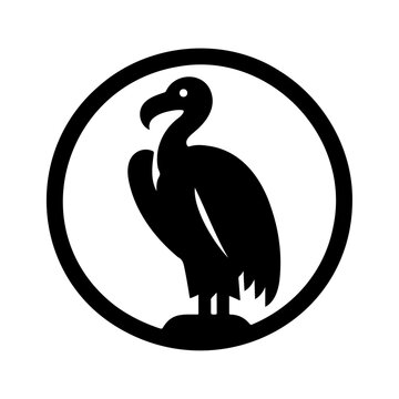 recommend clip art: Black silhouette vulture bird animal sitting vector icon design
