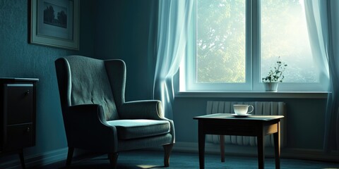 Moody Living Room: Serene Solitude