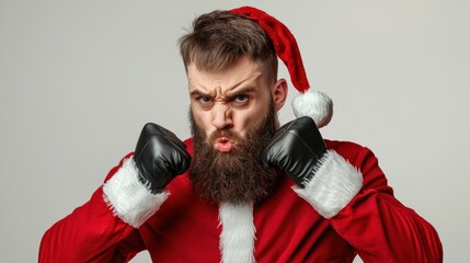Discover the unconventional toughness of a professional-looking santa claus for high-quality imagery