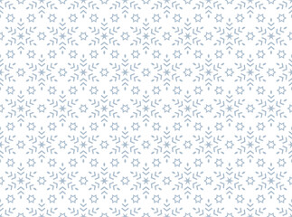 Abstract geometric pattern with lines, snowflakes. A seamless vector background. White and gray texture. Graphic modern pattern