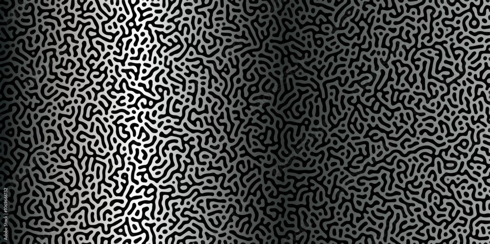 Poster abstract reaction-diffusion turing pattern natural texture silber gradient color scheme. linear desi