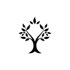 tree with leaves icon illustration