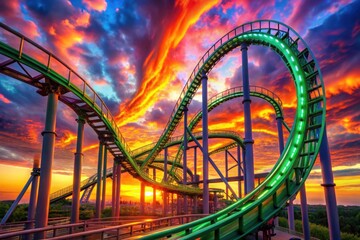 a roller coaster is shown with the word  ride  on it