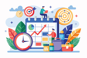 Business Growth Strategy Time Management Illustration
