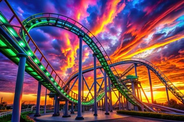 a roller coaster is shown with the word  ride  on it