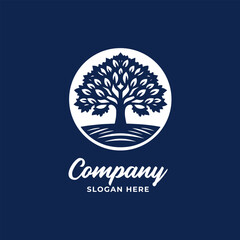 A modern logo featuring a large, shady tree with widespread branches, symbolizing growth, protection, and nature. Ideal for eco friendly, wellness, or community focused brands.