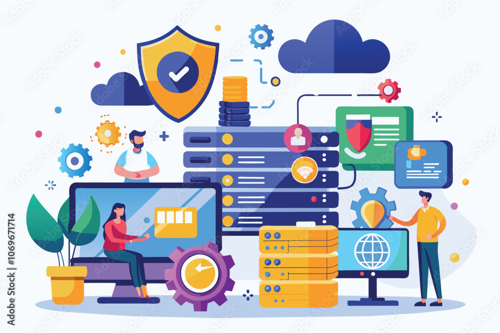 Poster secure cloud server technology with data security and user management