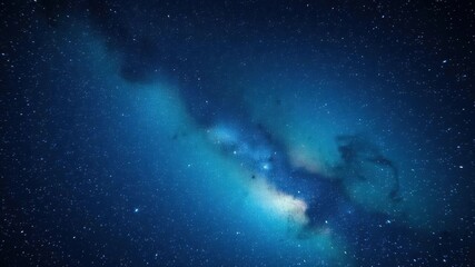 Fototapeta premium Starry night image with blue and green galaxy in cosmic space, night sky, cosmic