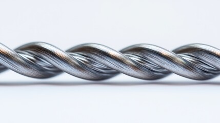 Fototapeta premium Shimmering Abstract Twisted Wire Sculpture on Isolated Background