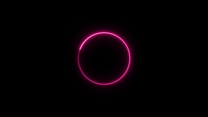 Geometric shape circle neon light purple for advertising and banner. Illustration